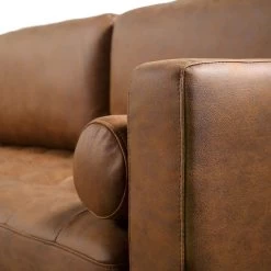 Henrietta 5+Seater Corner Sofa, Tan Faux Suede -The Furniture Shop BOSF 9680 TAN FXLT CORNER SET detail2
