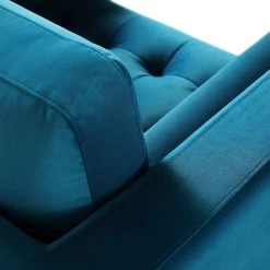 Henrietta Armchair, Teal Velvet -The Furniture Shop BOSF 9680 TEAL VEL 1ST detail2