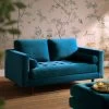 Henrietta 2-Seater Sofa, Teal Velvet -The Furniture Shop BOSF 9680 TEAL VEL 2ST main