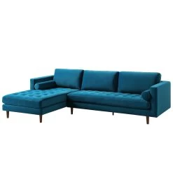 Henrietta Grand 4-Seater LHF Chaise End Sofa, Teal Velvet -The Furniture Shop BOSF 9680 TEAL VELLHF WB2