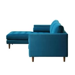 Henrietta Grand 4-Seater LHF Chaise End Sofa, Teal Velvet -The Furniture Shop BOSF 9680 TEAL VELLHF WB4