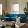 Henrietta Grand 4-Seater LHF Chaise End Sofa, Teal Velvet 1 Henrietta Grand 4-Seater LHF Chaise End Sofa, Teal Velvet -The Furniture Shop BOSF 9680 TEAL VELLHF scene1