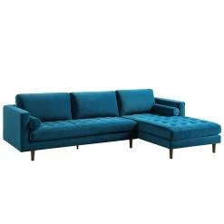 Henrietta Grand 4-Seater RHF Chaise End Sofa, Teal Velvet 17 Henrietta Grand 4-Seater RHF Chaise End Sofa, Teal Velvet -The Furniture Shop BOSF 9680 TEAL VELRHF WB2