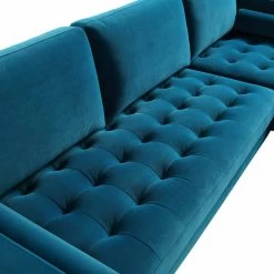 Henrietta Grand 4-Seater RHF Chaise End Sofa, Teal Velvet 21 Henrietta Grand 4-Seater RHF Chaise End Sofa, Teal Velvet -The Furniture Shop BOSF 9680 TEAL VELRHF detail1