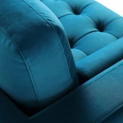 Henrietta 2-Seater Sofa, Teal Velvet -The Furniture Shop BOSF 9680 TEAL VEL detail3