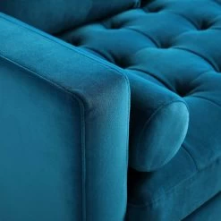Henrietta 2-Seater Sofa, Teal Velvet -The Furniture Shop BOSF 9680 TEAL VEL detail6