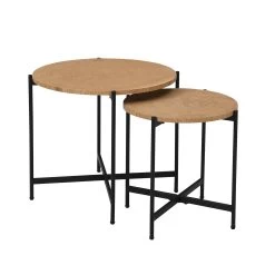 Lewes Oak Set Of 2 Side Tables -The Furniture Shop BSD 064 WB1