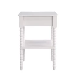 Aldwinke Beige Bobbin 1 Drawer Side Table -The Furniture Shop BSD 097 BEIGE WB4