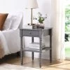 Aldwinke Dark Grey Bobbin 1 Drawer Side Table 1 Aldwinke Dark Grey Bobbin 1 Drawer Side Table -The Furniture Shop BSD 097 DARKGREY main