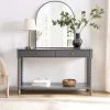 Aldwinke Dark Grey Bobbin 2 Drawer Large Console Table 1 Aldwinke Dark Grey Bobbin 2 Drawer Large Console Table -The Furniture Shop BSD 098 DARKGREY main