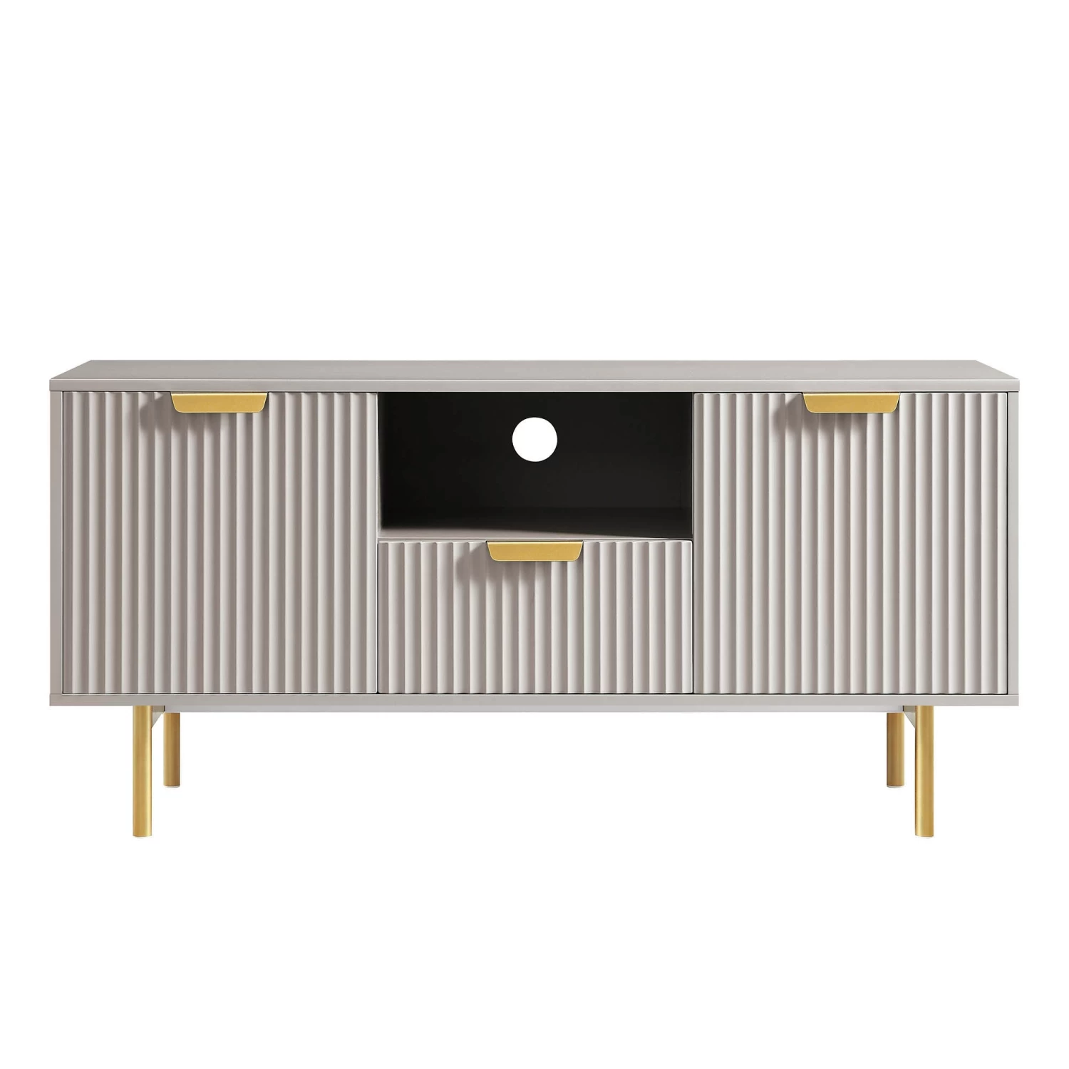 Richmond Ridged 120cm Wide TV Media Unit, Matte Taupe 5 Richmond Ridged 120cm Wide TV Media Unit, Matte Taupe - Image 4