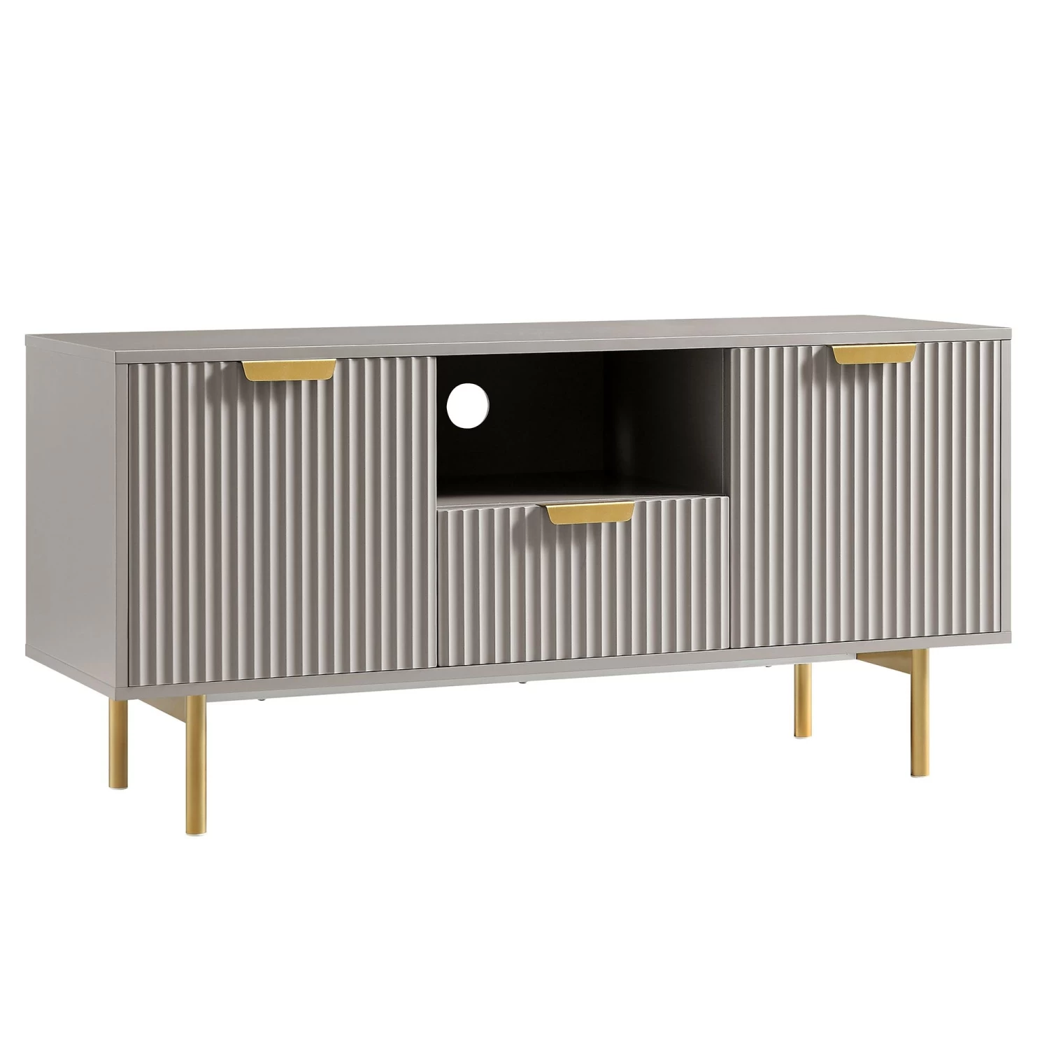 Richmond Ridged 120cm Wide TV Media Unit, Matte Taupe 7 Richmond Ridged 120cm Wide TV Media Unit, Matte Taupe - Image 6