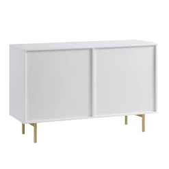 Richmond Ridged Wide Chest Of 6 Drawers, Matte White -The Furniture Shop BSD 107 WHITE WB5