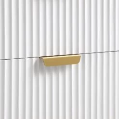 Richmond Ridged Wide Chest Of 6 Drawers, Matte White -The Furniture Shop BSD 107 WHITE detail3