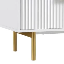 Richmond Ridged Wide Chest Of 6 Drawers, Matte White -The Furniture Shop BSD 107 WHITE detail4