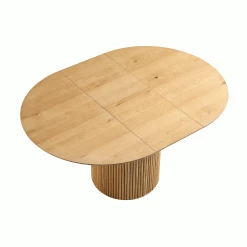 Maru Round 4-6 Seater Extending Oak Pedestal Dining Table, Oak 24 Maru Round 4-6 Seater Extending Oak Pedestal Dining Table, Oak -The Furniture Shop BSD 135 OAK GIF comp