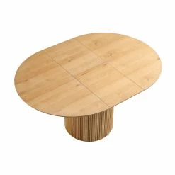 Maru Round 4-6 Seater Extending Oak Pedestal Dining Table, Oak 25 Maru Round 4-6 Seater Extending Oak Pedestal Dining Table, Oak -The Furniture Shop BSD 135 OAK WB1