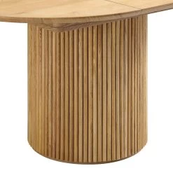 Maru Round 4-6 Seater Extending Oak Pedestal Dining Table, Oak 32 Maru Round 4-6 Seater Extending Oak Pedestal Dining Table, Oak -The Furniture Shop BSD 135 OAK detail3
