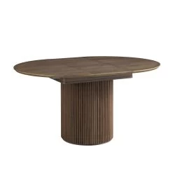 Maru Round 4-6 Seater Extending Oak Pedestal Dining Table, Silver Oak -The Furniture Shop BSD 135 SILK WB3