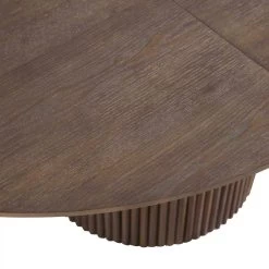 Maru Round 4-6 Seater Extending Oak Pedestal Dining Table, Silver Oak -The Furniture Shop BSD 135 SILK detail1