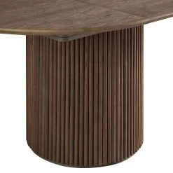 Maru Round 4-6 Seater Extending Oak Pedestal Dining Table, Silver Oak -The Furniture Shop BSD 135 SILK detail2