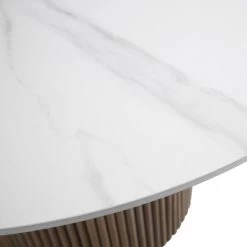 Maru Ceramic Top Silver Oak Pedestal Round Dining Table -The Furniture Shop BSD 137 SILK detail2