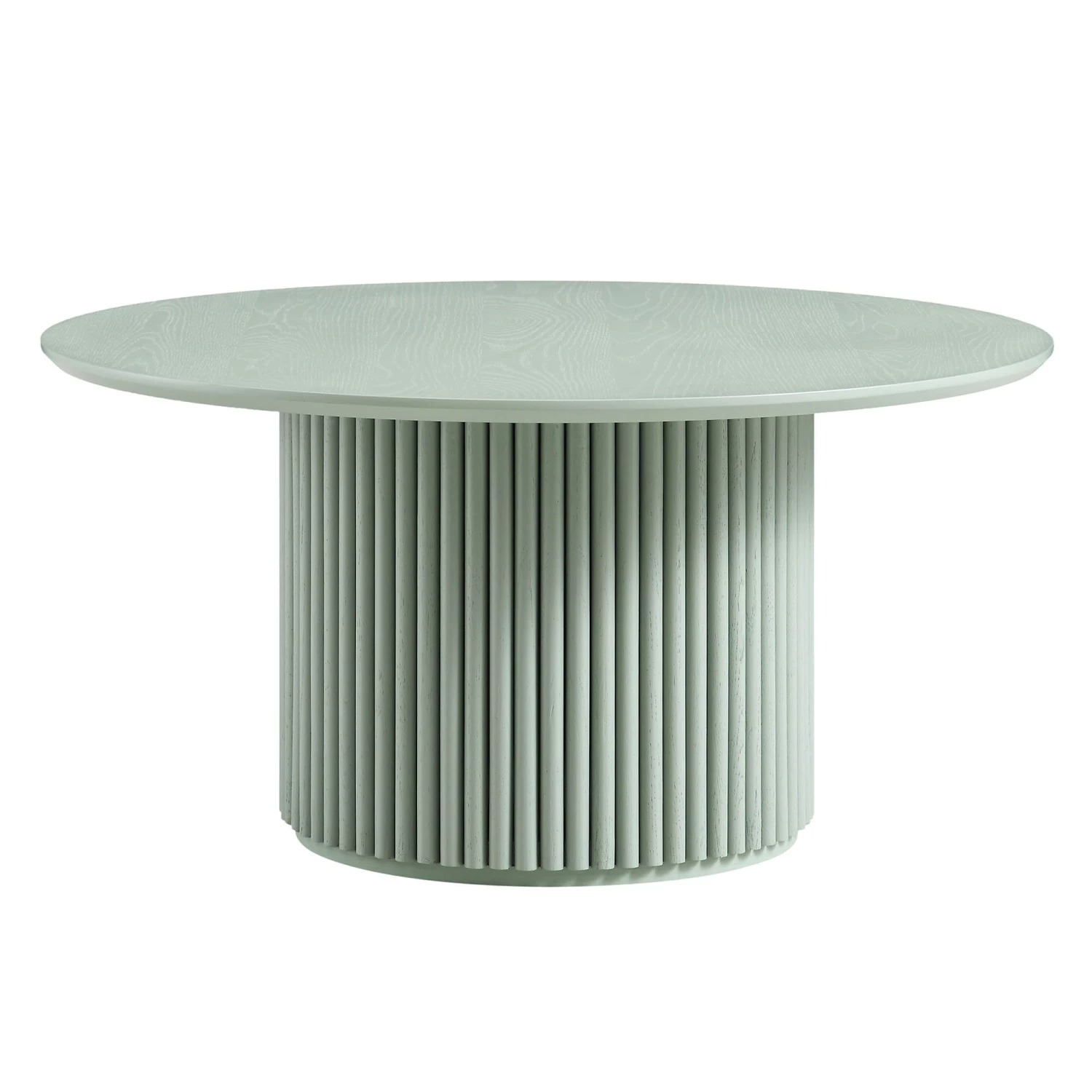 Maru Round Oak Pedestal Coffee Table, Sage Green 4 Maru Round Oak Pedestal Coffee Table, Sage Green - Image 3