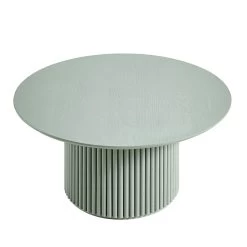 Maru Round Oak Pedestal Coffee Table, Sage Green 13 Maru Round Oak Pedestal Coffee Table, Sage Green -The Furniture Shop BSD 138 SAGE WB2
