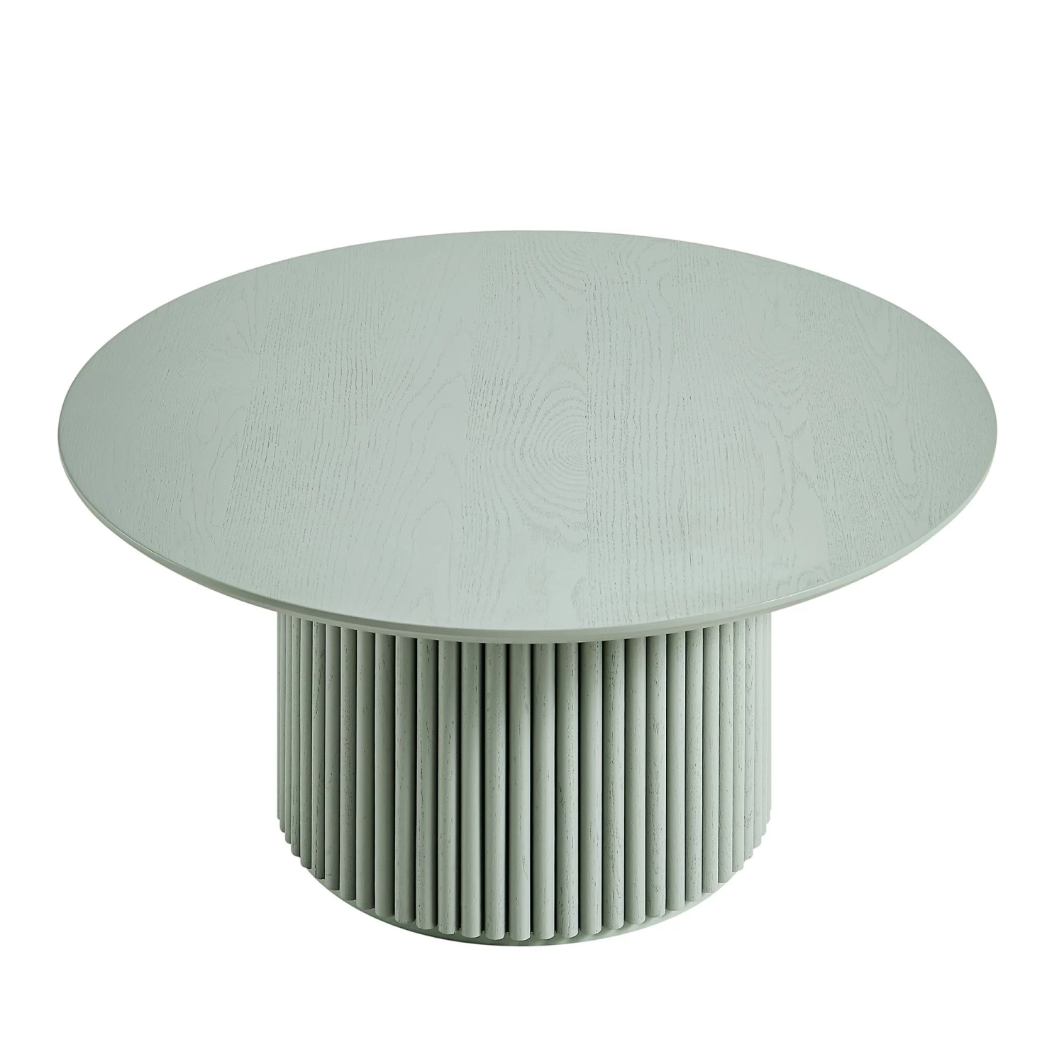 Maru Round Oak Pedestal Coffee Table, Sage Green 5 Maru Round Oak Pedestal Coffee Table, Sage Green - Image 4