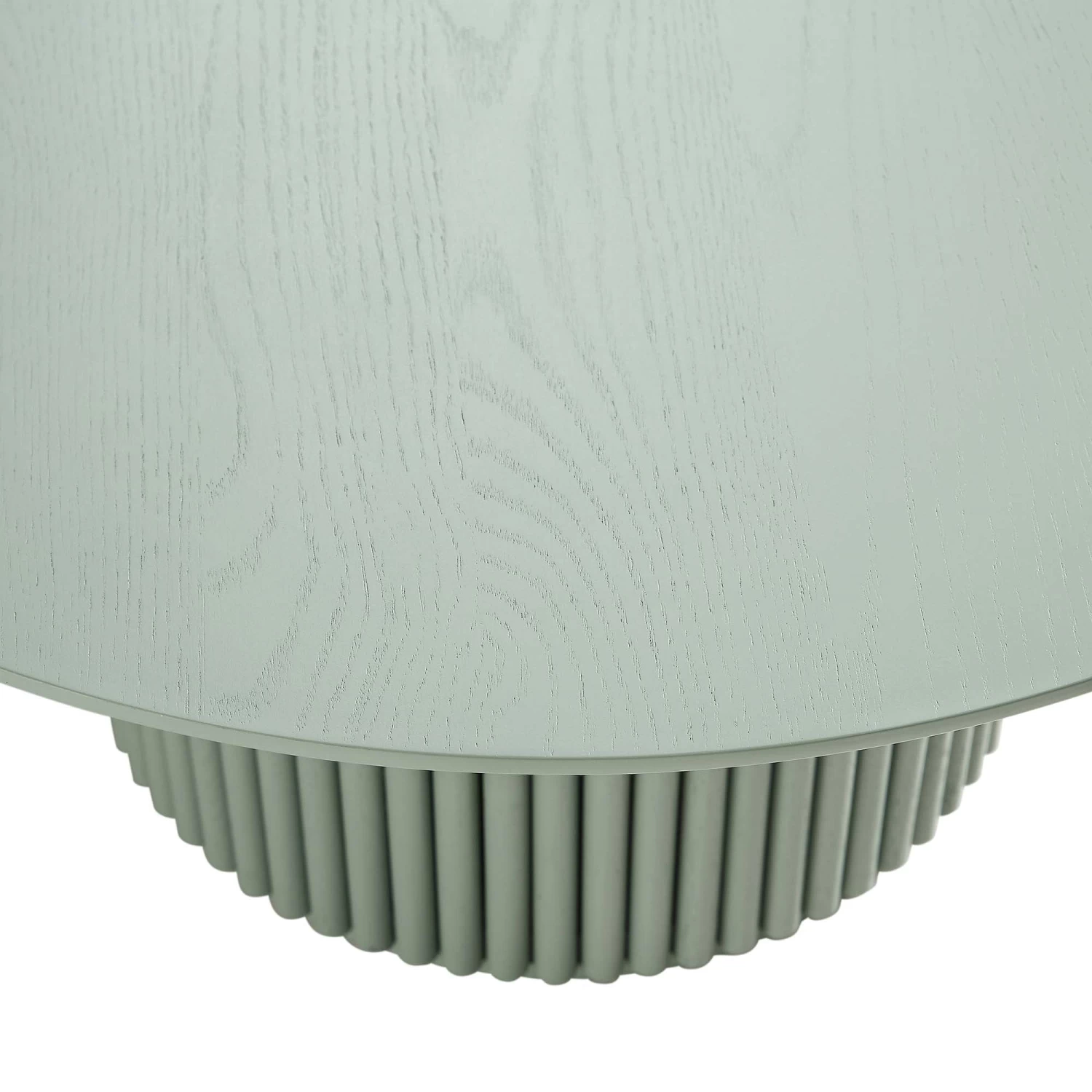 Maru Round Oak Pedestal Coffee Table, Sage Green 9 Maru Round Oak Pedestal Coffee Table, Sage Green - Image 8