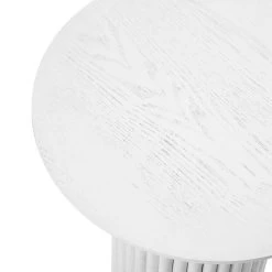 Maru Oak Round Side Table, Washed White -The Furniture Shop BSD 139 WHITE detail1