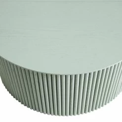 Maru Oak Round Coffee Table With Storage, Sage Green -The Furniture Shop BSD 140 SAGE detail1