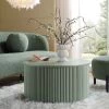 Maru Oak Round Coffee Table With Storage, Sage Green -The Furniture Shop BSD 140 SAGE main
