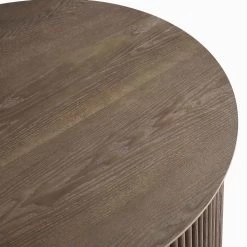 Maru Oak Round Coffee Table With Storage, Silver Oak -The Furniture Shop BSD 140 SILK detail1