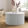 Maru Oak Round Coffee Table With Storage, Washed White -The Furniture Shop BSD 140 WHITE main