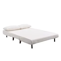 Algo Sofabed With Cushions In Beige Teddy Fabric 2 Seater -The Furniture Shop D021B BEIGE TEDDY WB6