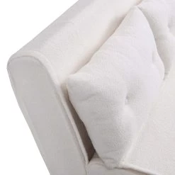 Algo Sofabed With Cushions In Beige Teddy Fabric 2 Seater -The Furniture Shop D021B BEIGE TEDDY detail1