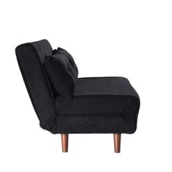Algo Sofabed With Cushions In Charcoal Teddy Fabric 2 Seater -The Furniture Shop D021B CHARCOAL TEDDY WB3