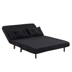 Algo Sofabed With Cushions In Charcoal Teddy Fabric 2 Seater -The Furniture Shop D021B CHARCOAL TEDDY WB5