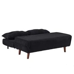 Algo Sofabed With Cushions In Charcoal Teddy Fabric 2 Seater -The Furniture Shop D021B CHARCOAL TEDDY WB7