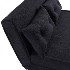 Algo Sofabed With Cushions In Charcoal Teddy Fabric 2 Seater -The Furniture Shop D021B CHARCOAL TEDDY detail1