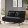 Algo Sofabed With Cushions In Charcoal Teddy Fabric 2 Seater -The Furniture Shop D021B CHARCOAL TEDDY main