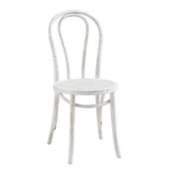 Camille Elm Wood And Rattan Bentwood Dining Chair, Distressed White 15 Camille Elm Wood And Rattan Bentwood Dining Chair, Distressed White -The Furniture Shop DCH 002 WASHWHITE WB1