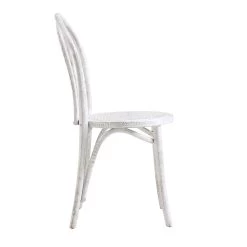 Camille Elm Wood And Rattan Bentwood Dining Chair, Distressed White 18 Camille Elm Wood And Rattan Bentwood Dining Chair, Distressed White -The Furniture Shop DCH 002 WASHWHITE WB4