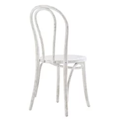 Camille Elm Wood And Rattan Bentwood Dining Chair, Distressed White 19 Camille Elm Wood And Rattan Bentwood Dining Chair, Distressed White -The Furniture Shop DCH 002 WASHWHITE WB5