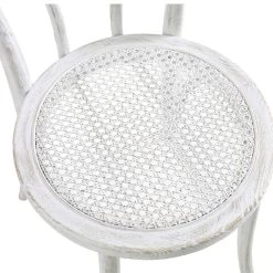 Camille Elm Wood And Rattan Bentwood Dining Chair, Distressed White 21 Camille Elm Wood And Rattan Bentwood Dining Chair, Distressed White -The Furniture Shop DCH 002 WASHWHITE detail1