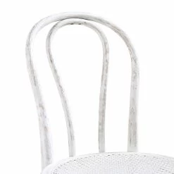 Camille Elm Wood And Rattan Bentwood Dining Chair, Distressed White 22 Camille Elm Wood And Rattan Bentwood Dining Chair, Distressed White -The Furniture Shop DCH 002 WASHWHITE detail2