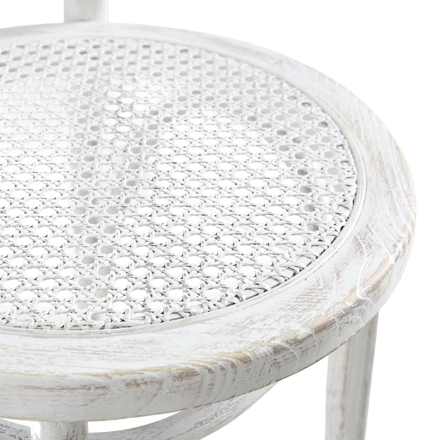 Camille Elm Wood And Rattan Bentwood Dining Chair, Distressed White 13 Camille Elm Wood And Rattan Bentwood Dining Chair, Distressed White - Image 11