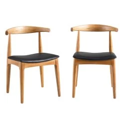 Arley Set Of 2 Beech Wood Dining Chairs, Natural And Black 15 Arley Set Of 2 Beech Wood Dining Chairs, Natural And Black -The Furniture Shop DCH 007 NAT BLACKPU 2P WB1