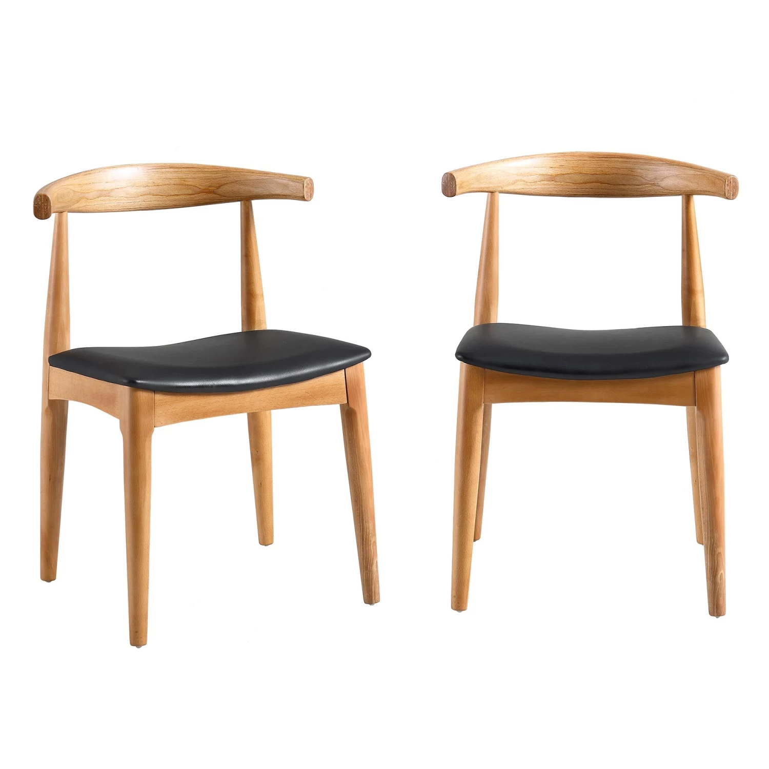 Arley Set Of 2 Beech Wood Dining Chairs, Natural And Black 4 Arley Set Of 2 Beech Wood Dining Chairs, Natural And Black - Image 3